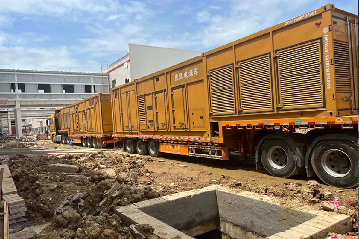 镜湖发电机租赁施工现场