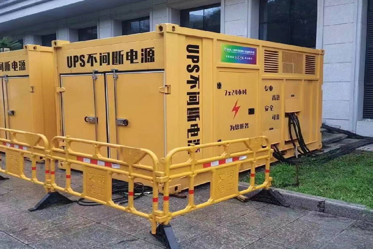 镜湖发电机租赁施工现场