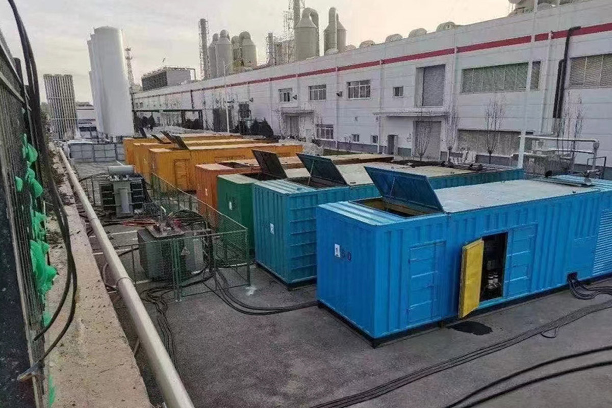 镜湖发电机租赁施工现场